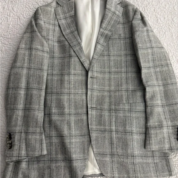 Suitsupply Havana Patch Gray Plaid Men's Suit - 38R